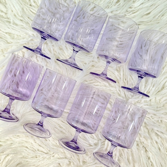 Anthropologie Eight Morgan Short wine glasses in Lilac" NWT - Picture 1 of 13